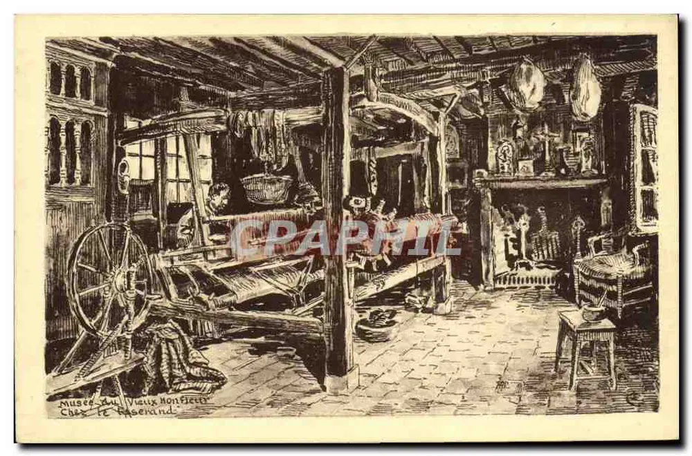 Innenraum eines Weberatels — Museum des alten Honfleur — beim Weber - Vorderseite