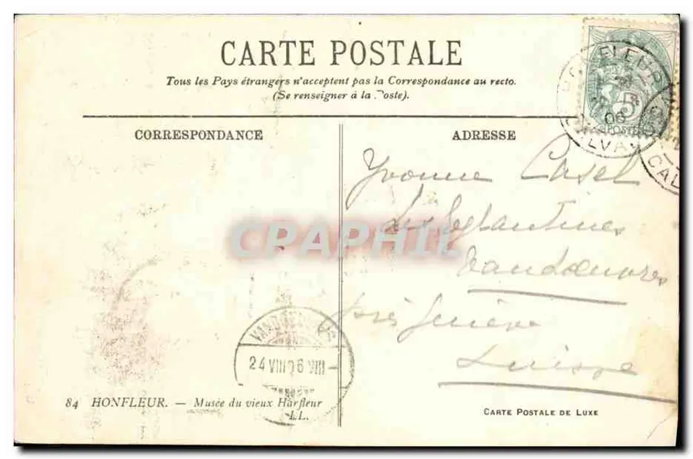 Honfleur — Museu do Velho Harfleur — LL. - Verso