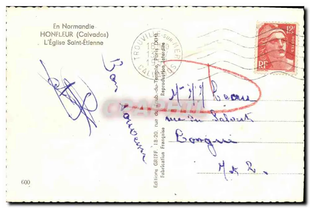 Honfleur — A Igreja de São Etienne — Editions Greff - Verso
