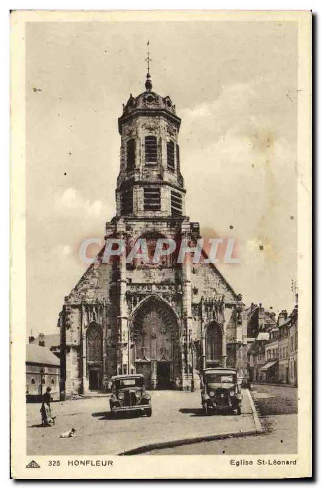 Honfleur — Katedra św. Leonarda — Stara pocztówka HONFLEUR n°325 - Awers
