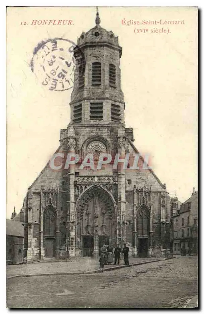 Honfleur — Igreja de São Leão (século xv) — Bilhete postal moderno n°12 - Frente