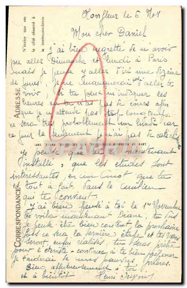 Honfleur — A Lieutenante — ND - Verso