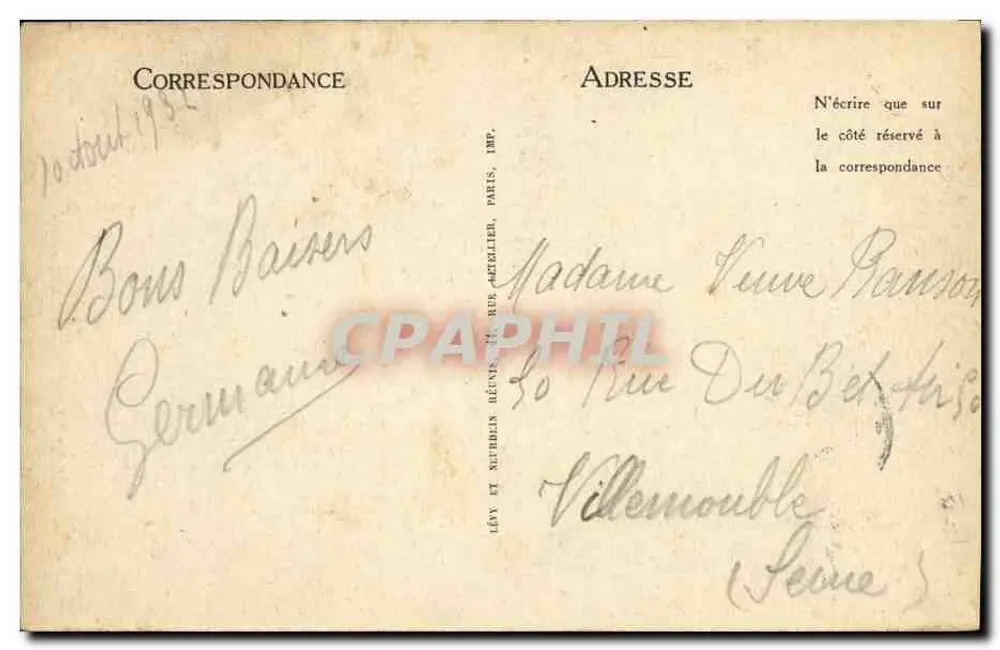 Honfleur — La Lieutenante — LL. — Editor LL. n°148 - Verso