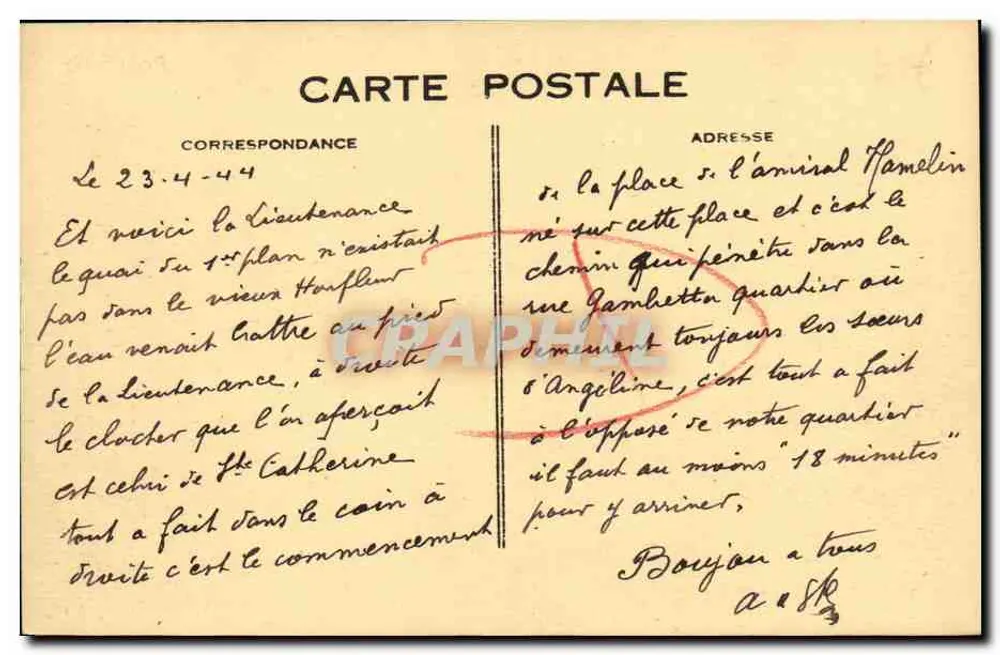 Honfleur — A Lieutenante — C. M. Le Houré, n°53 - Verso