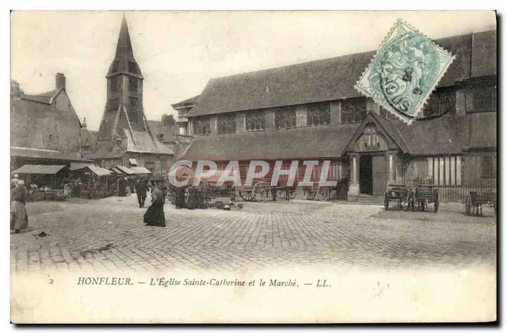 Honfleur — Kirche Sainte-Catherine und der Markt — LL. - Vorderseite