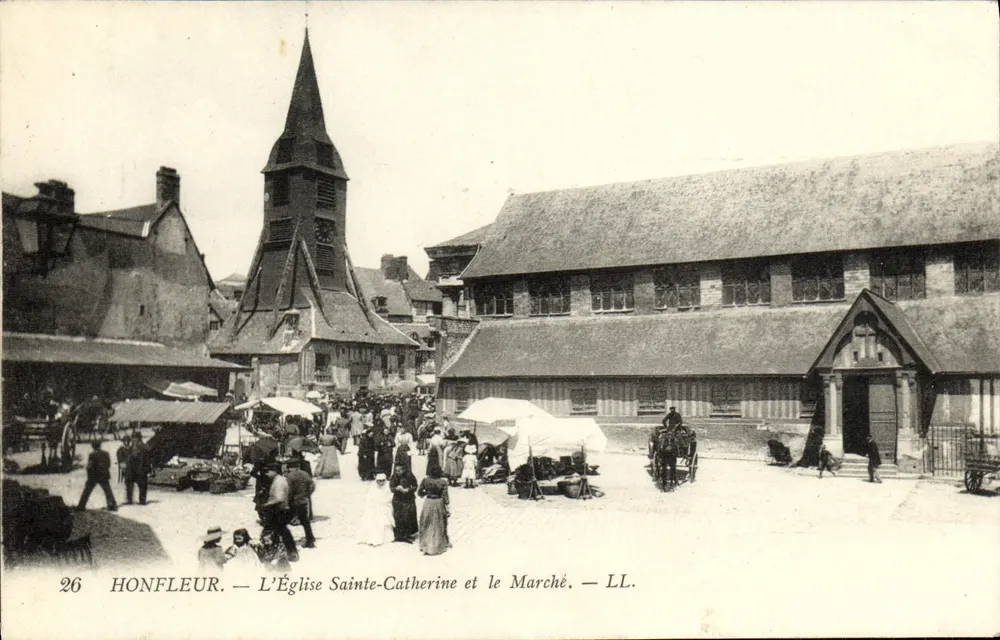 Honfleur — Kirche Sainte-Catherine und der Markt — LL. — n°26 - Vorderseite
