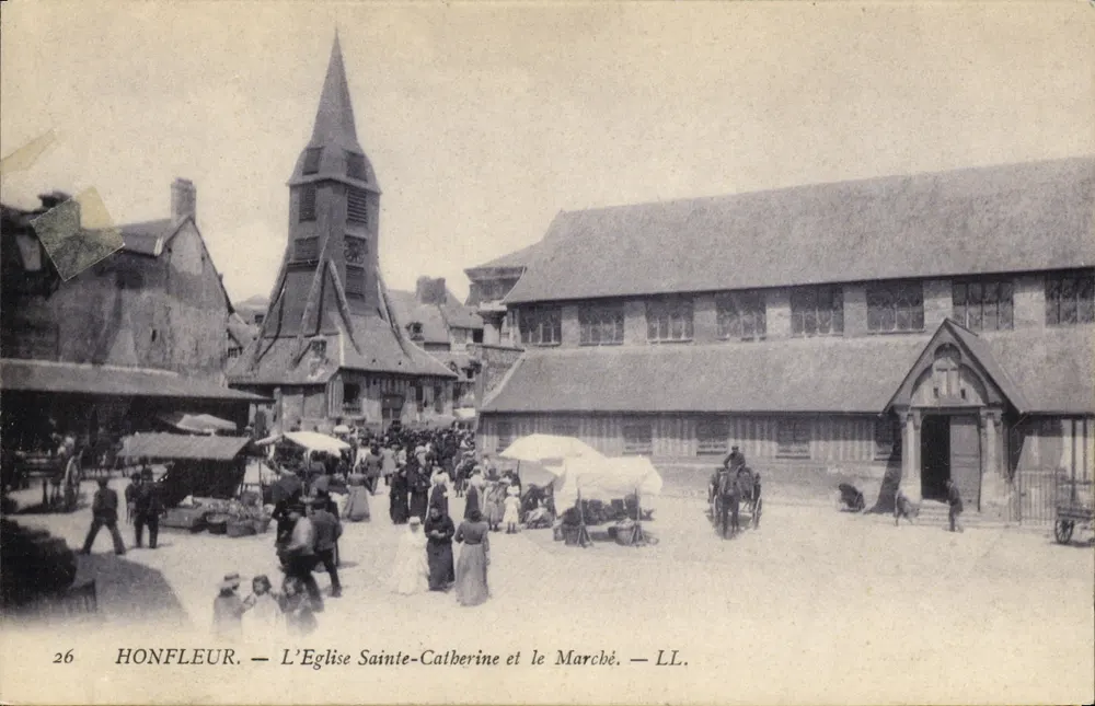 Honfleur — Kirche Sainte-Catherine und der Markt — LL. — n°26 - Vorderseite