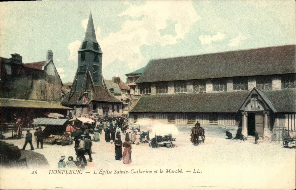 Honfleur — Kirche Sainte-Catherine und Markt — LL. — n°26 - Vorderseite