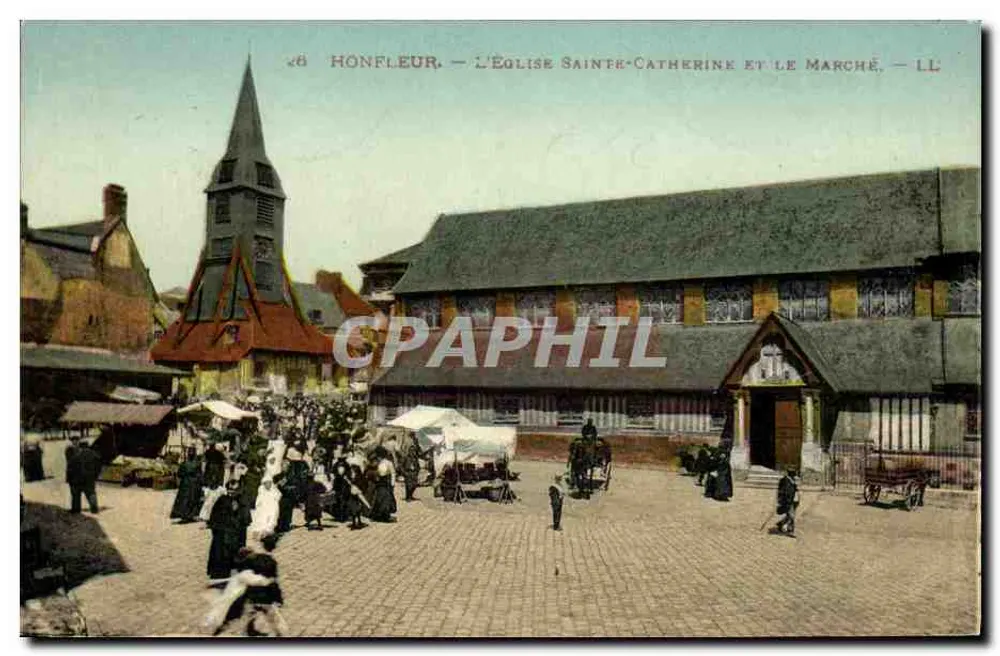 Honfleur — Kirche Sainte-Catherine und der Markt — LL - Vorderseite