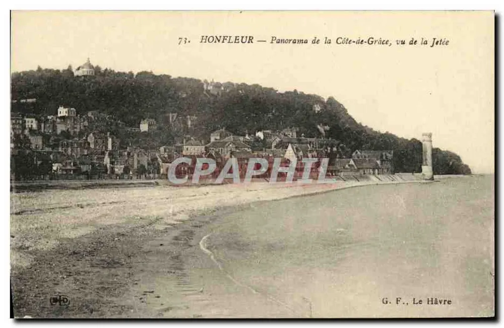 Honfleur — Panorama der Côte-de-Grâce, gesehen von der Jetée — G. F., Le Havre - Vorderseite