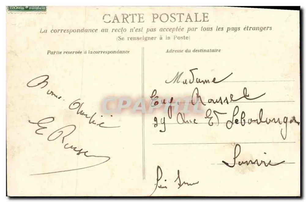 Honfleur — A praça Hamelin — Ernest Vedrine, Hotel de la Faix - Verso
