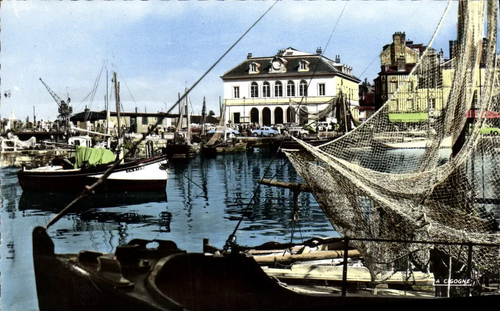 Hafen von Honfleur — Rathaus und Boote — Edition 'La Cigogne' - Vorderseite
