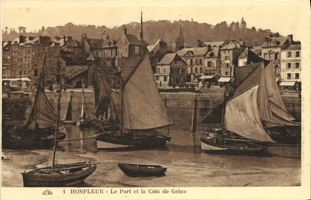 Honfleur — Ansicht des Hafens und der Küste der Gnade — HU 26 - Vorderseite