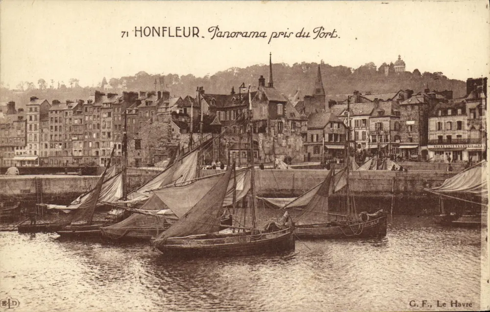 혼플뢰르 — 항구에서 본 전경 — G. F., 레 Havre, 번호 71 - 앞면