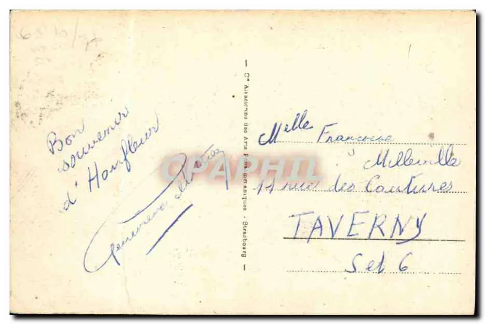 Honfleur - Ansicht des Hafeneingangs — n° 51 - Rückseite