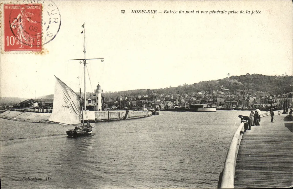 Honfleur — Eingang zum Hafen und allgemeine Ansicht vom Steg — unbekannter Verleger, Nr. 32 - Vorderseite
