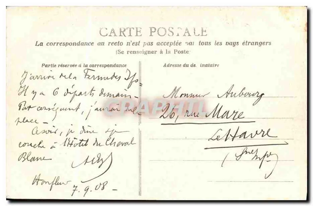 Honfleur — Eingang zum Hafen und allgemeine Ansicht vom Steg — unbekannter Verleger, Nr. 32 - Rückseite