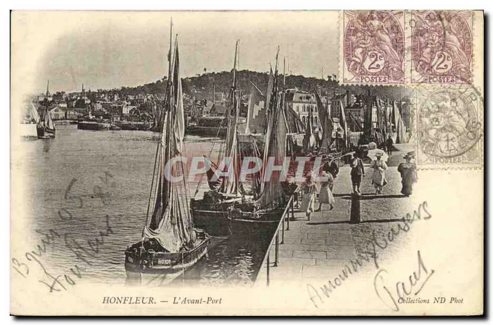 Honfleur — L'Avant-Port — Établissements Photographiques Neurdein, Paris - Frente