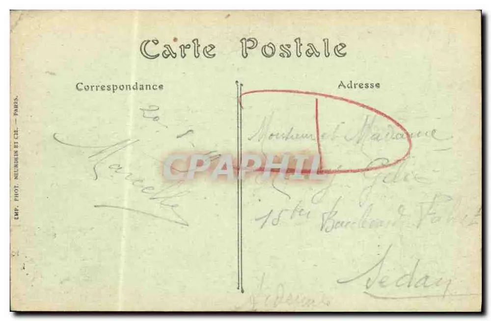 Honfleur — Der Hafen und die Küste der Gnade — Verlag: Emp. Phot. Neubrhen et Cie, Paris, Nr. 37 - Rückseite