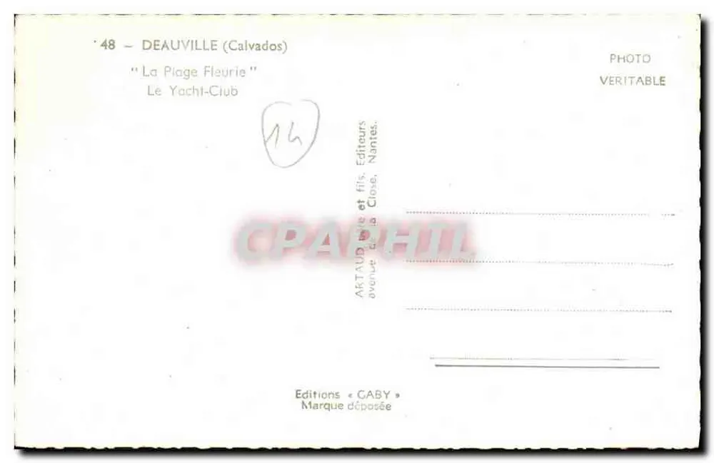Der Yacht-Club von Deauville — 'Die Blühende Strände' — Éditions Gaby - Rückseite