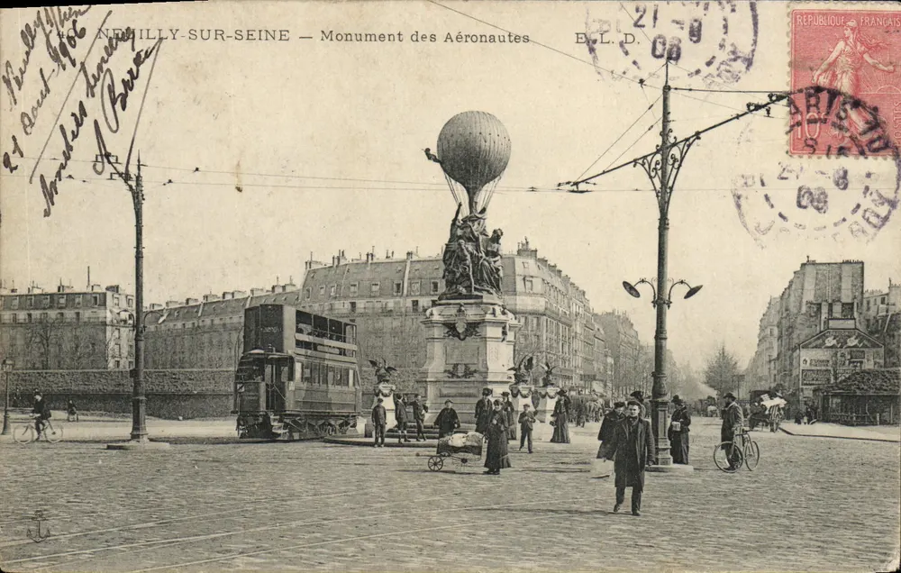 Nemilly-sur-Seine — Denkmal der Aerostaten — E.L.D. - Vorderseite