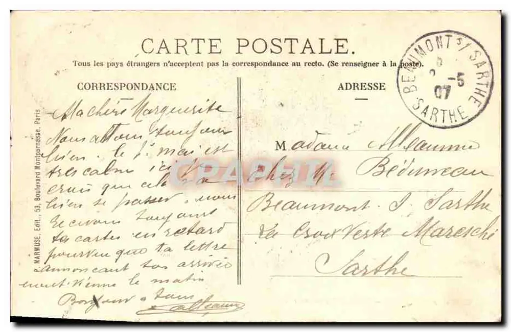 Asnières — Île des Ravageurs — Marmuse, Verlag, Nr. 24 - Rückseite