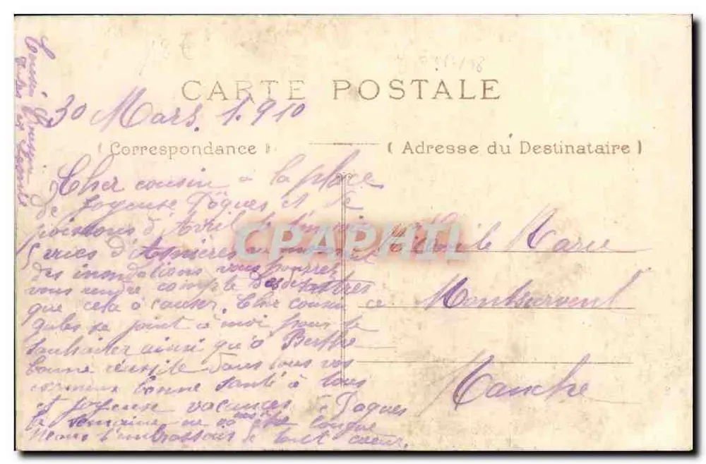 Überschwemmung der Seine, Januar 1910 — 7. Asnières. Der Asnières-Quai (rechte Seite) — Verlag nicht sichtbar - Rückseite