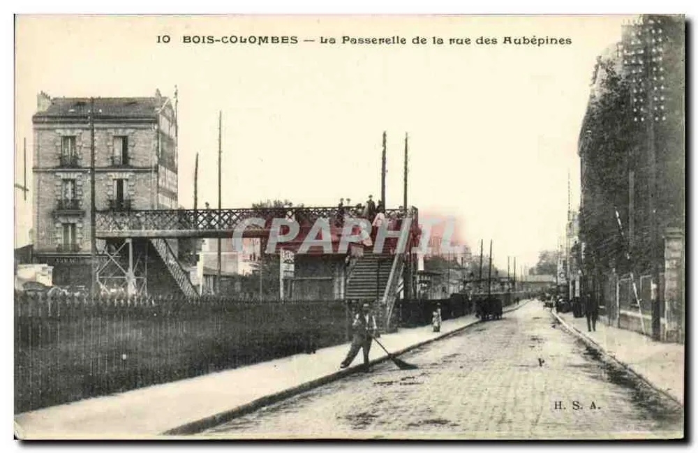 Bois-Colombes — Die Brücke der Rue des Rubépines — H.S.A. - Vorderseite