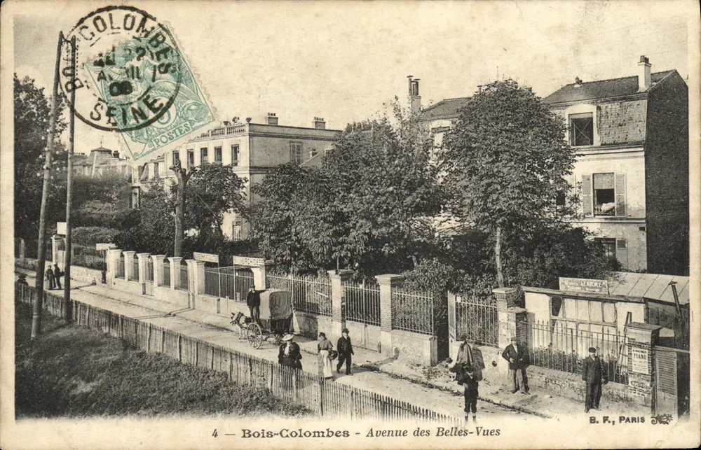 Bois-Colombes - Avenue des Belles-Vues — B. F., Paris, n°4 - Vorderseite