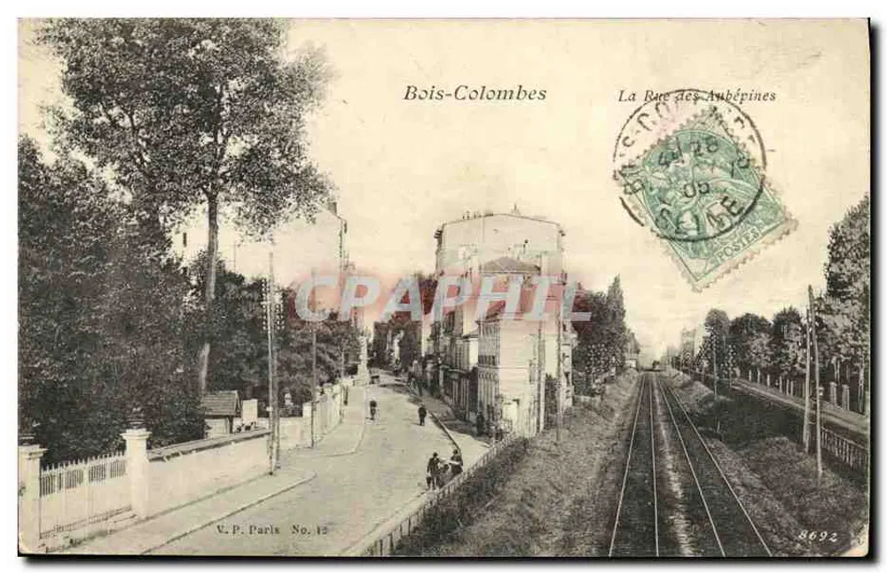 Bois-Colombes — A Rue des Aubépines — U.P. Paris No. 12 - Frente