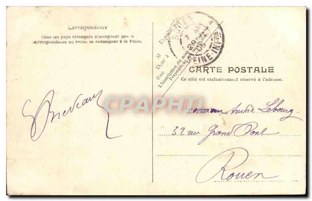 Bois-Colombes — A Rue des Aubépines — U.P. Paris No. 12 - Verso