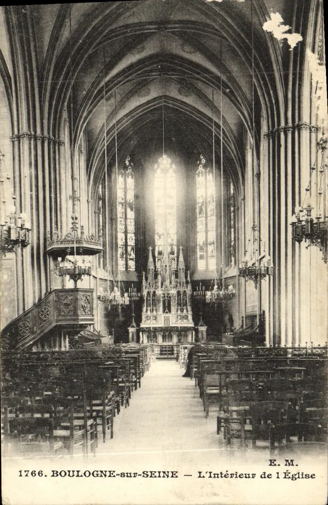 Boulogne-sur-Seine — Das Innere der Kirche — E.M. 1766 - Vorderseite