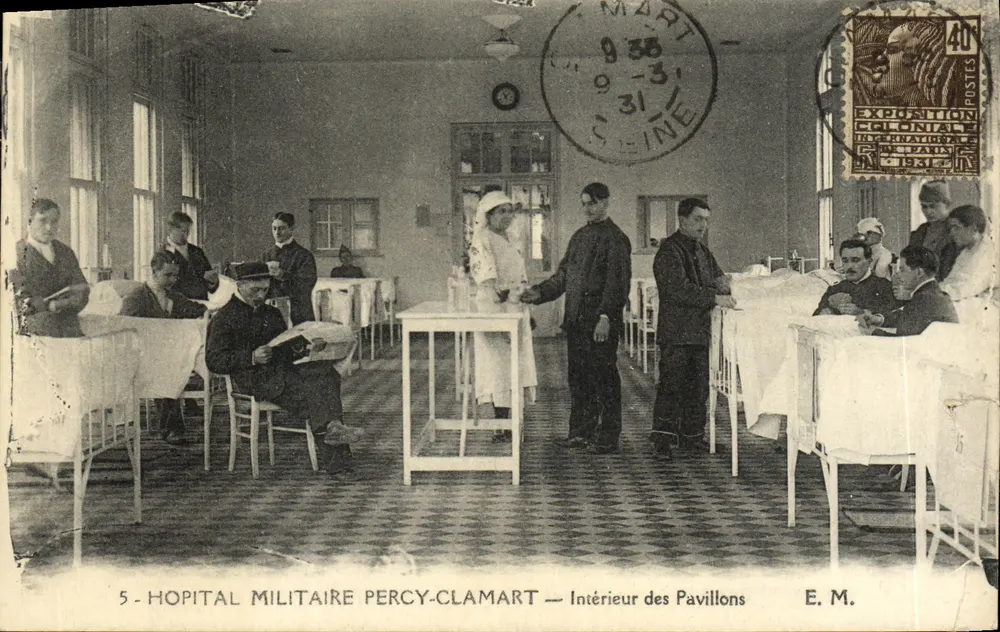 Innenansicht der Pavillons — Militärkrankenhaus Percy-Clamart — E.M. — n°5 - Vorderseite