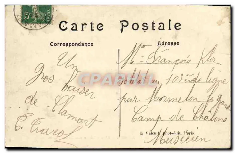 Bois de CLAMART — Eine Schattenallee unter Bäumen — E. M. - Rückseite