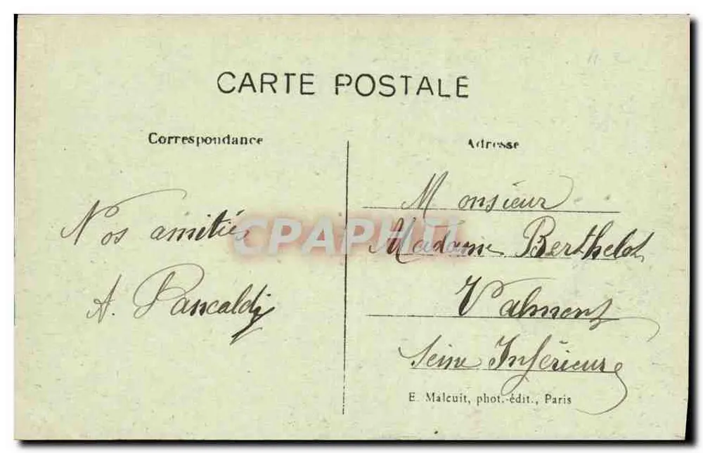 Die Gärten der Place des Fêtes — Clichy — E. M. - Rückseite