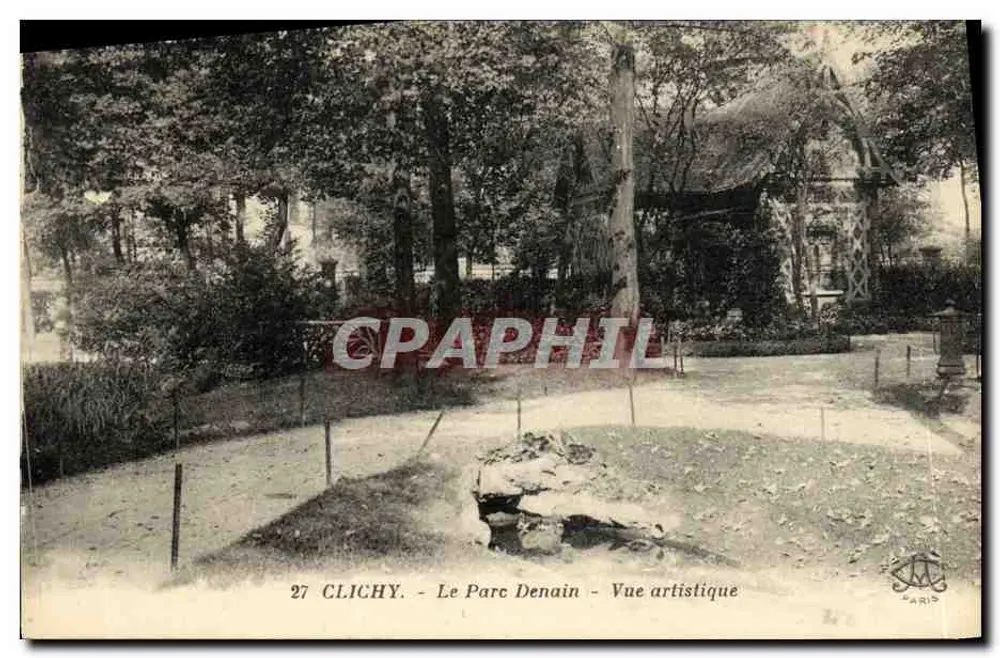 Clichy - Park Denain - Künstlerische Ansicht — Verlag 'Abeille' Paris, Nr. 27 - Vorderseite