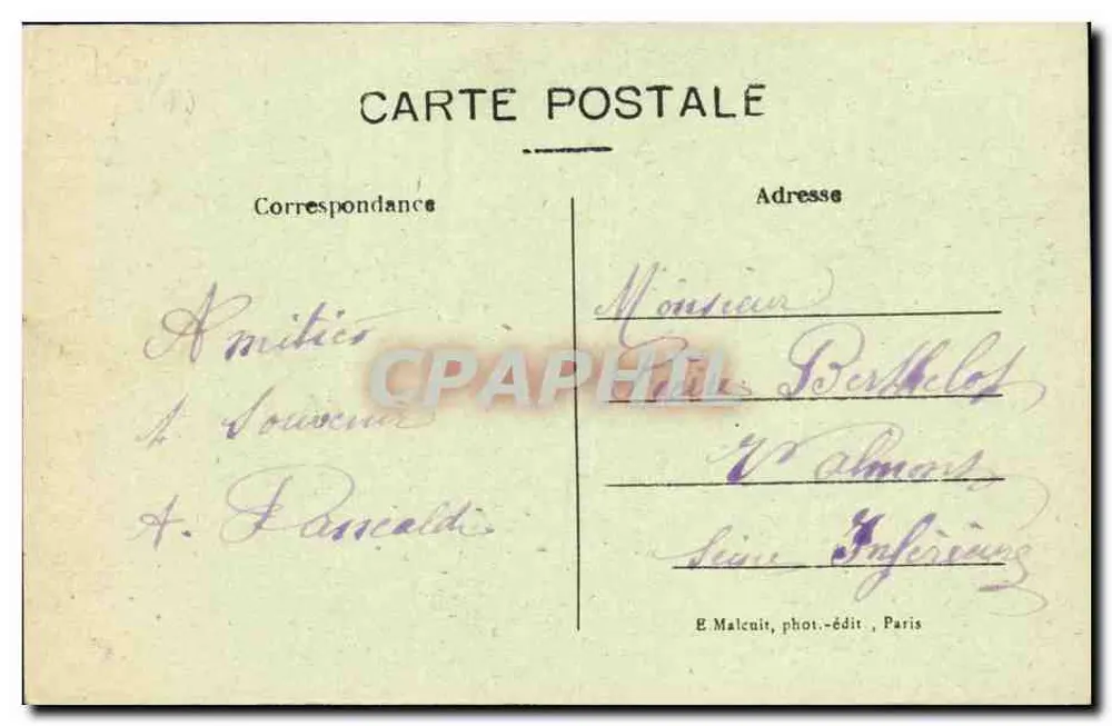 Clichy — Panoramablick auf die Place des Fêtes — E.M. - Rückseite