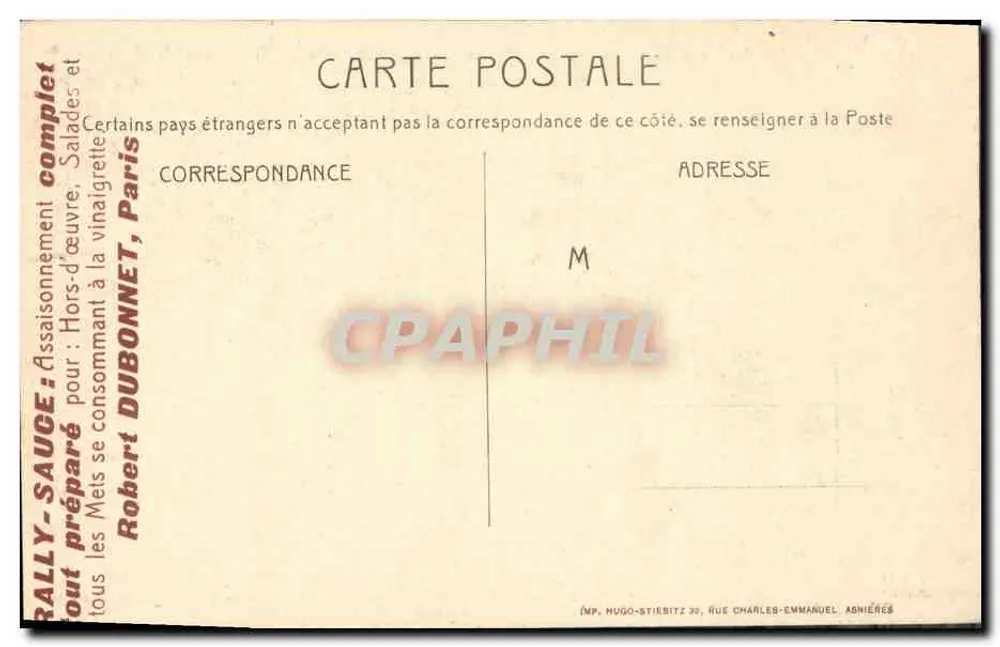 Clichy - Der National Boulevard, in der Nähe der Rue du Bois — HSA, Nr. 62 - Rückseite