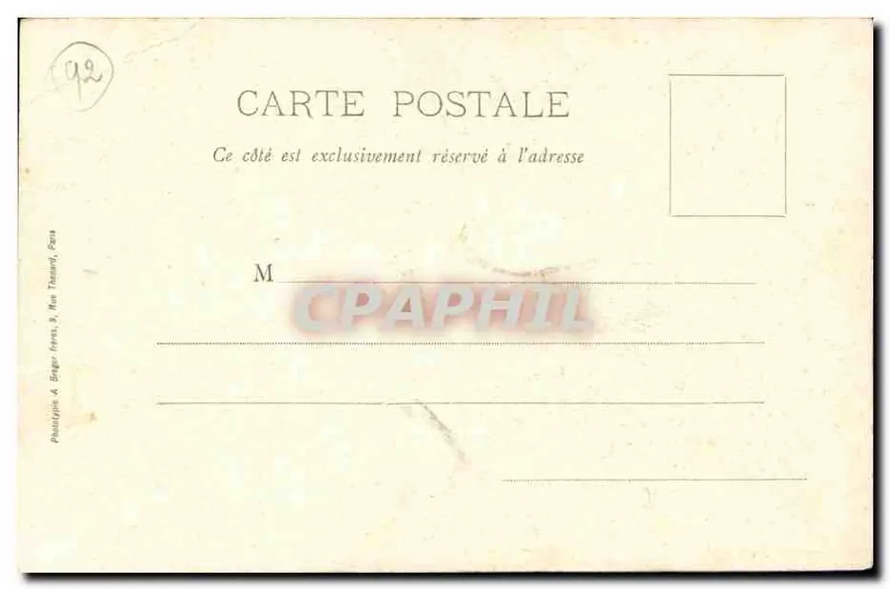 Robinson — O Grande Árvore — Fototipia A. Berger, Paris - Verso