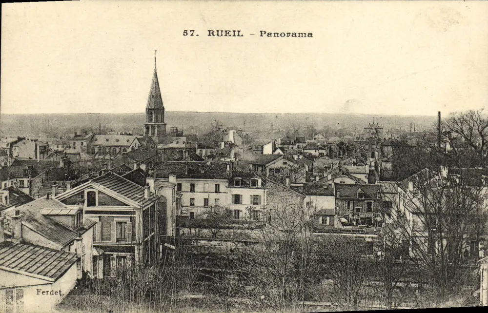 Rueil - Panorama — vista aérea com igreja — Ferdet, n°57 - Frente