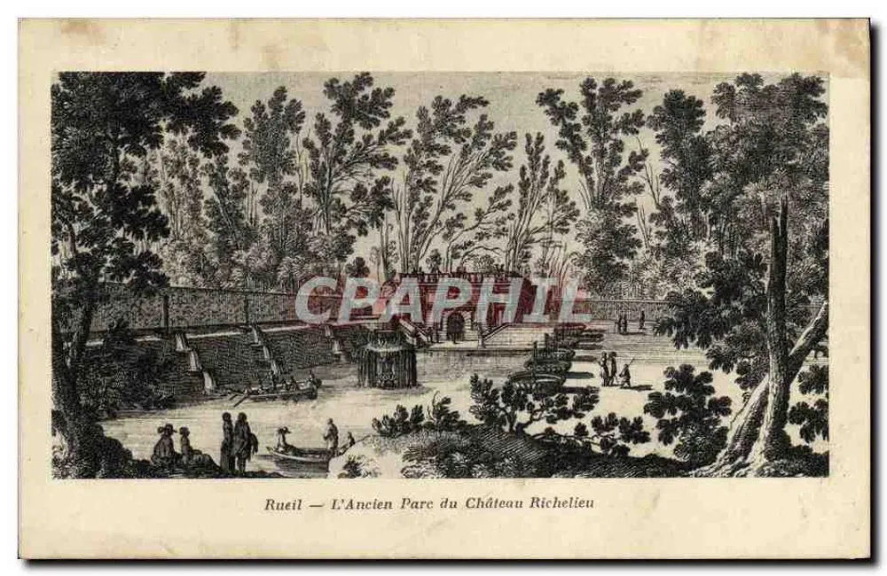 Rueil — Der alte Park des Schlosses Richelieu — Verlag E. Dena, Versailles, Nr. 92 - Vorderseite