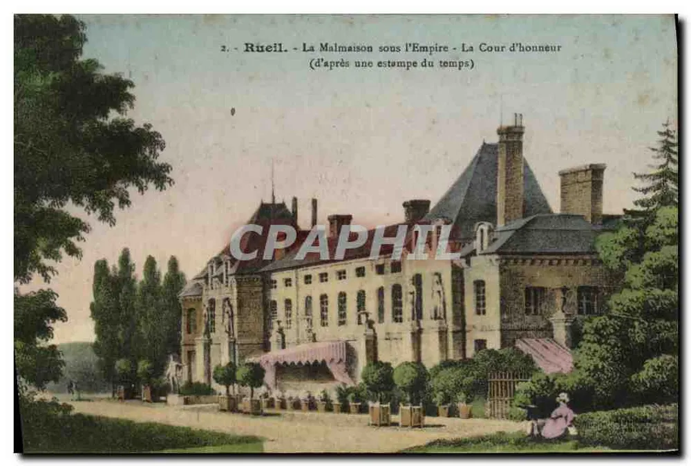 Rueil — La Malmaison unter dem Imperium — Der Ehrenhof (nach einer zeitgenössischen Kupferstechung) - Vorderseite