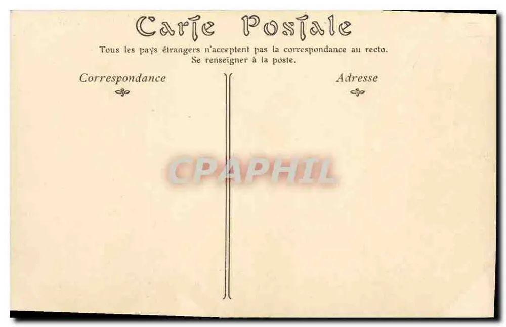 Castelo de la MALMAISON — vista com estátua no primeiro plano — editor desconhecido, n° 96 - Verso