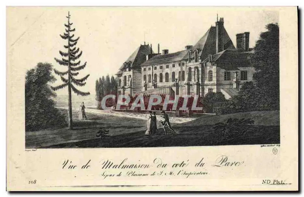 Vista de Malmaison do lado do Parque — Sujets de Plaisance de S.M. a Imperatriz — ND Plate 108 - Frente