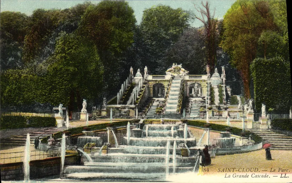 Saint-Cloud — O Parque. A Grande Cascata — LL. — 184 - Frente