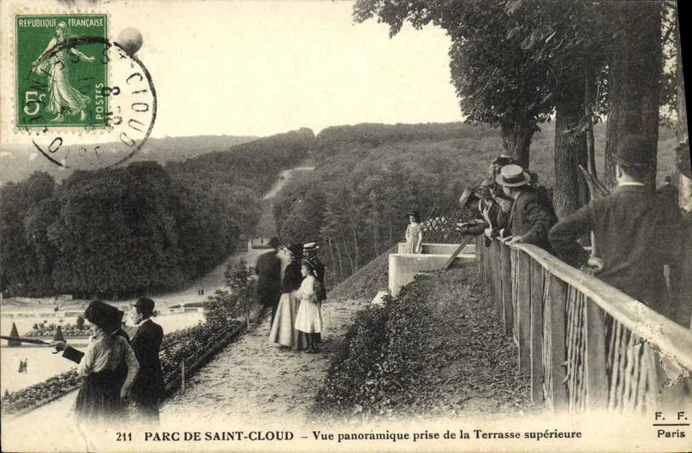 Parc de Saint-Cloud — Panoramablick von der oberen Terrasse — F. F. Paris, n° 211 - Vorderseite