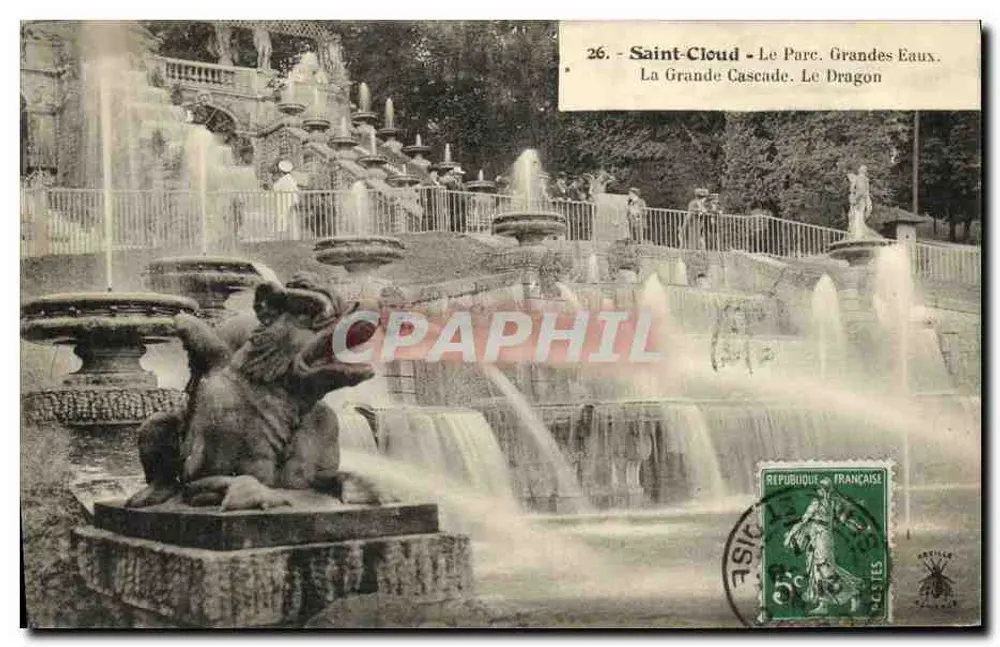 Saint-Cloud - Der Park. Große Wasserfälle. Die Große Kaskade. Der Drache - Vorderseite