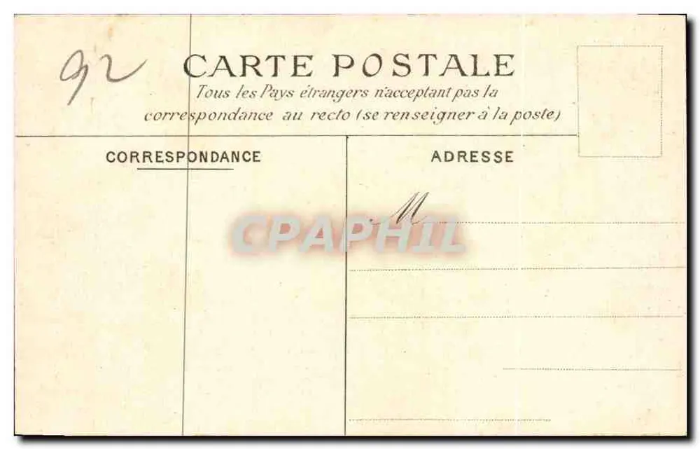 Saint-Cloud — Avenida do Ferro de Cavalo — C.M. n°22 - Verso
