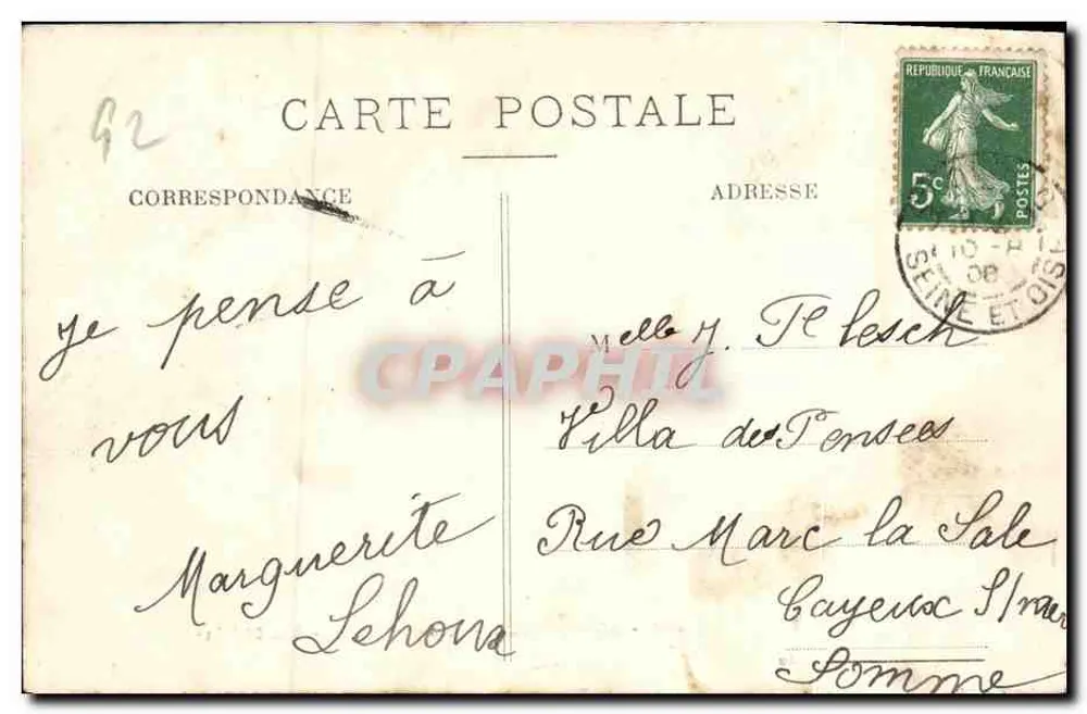 Saint-Cloud — Grandes Eaux — Os 24 Jatos — Marca T. Abetille, depositada - Verso
