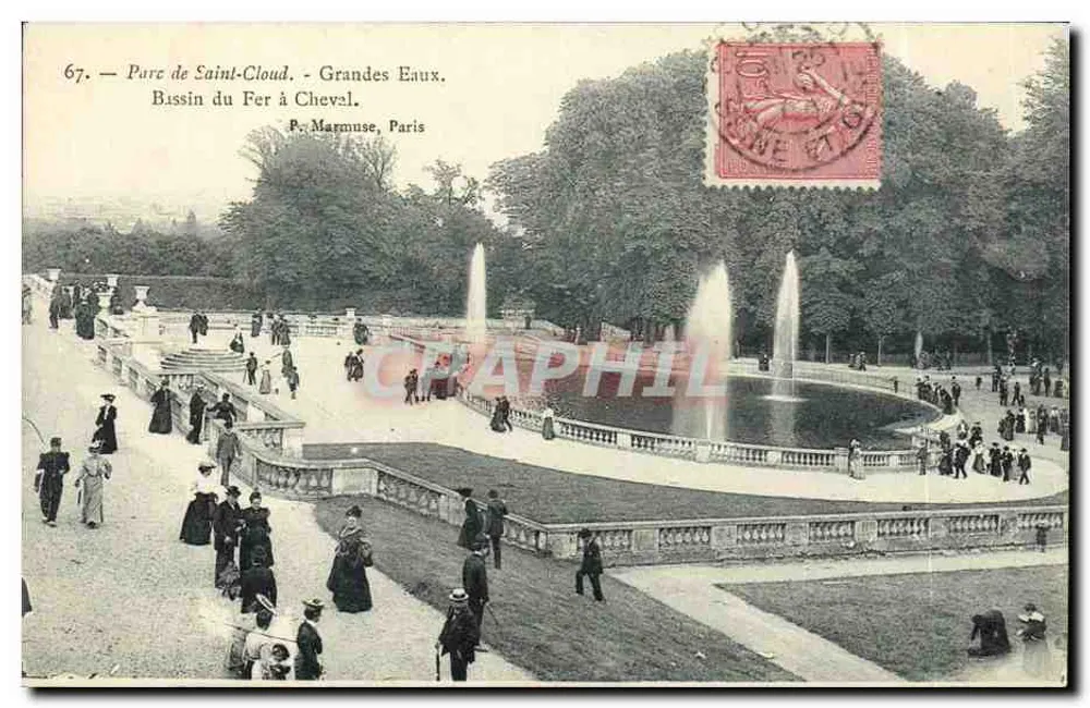 Parc de Saint-Cloud — Grandes Eaux — Bissin du Fer à Cheval — P. Marmuse, Paris - Recto